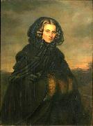 Isaac Grunewald Portrait of Bertha Wehnert-Beckmann (1815-1901), German photographer oil painting on canvas